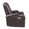 Alan 40 Inch Power Recliner Chair Brown Faux Leather USB Cupholders By Casagear Home BM316030