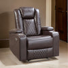 Alan 40 Inch Power Recliner Chair Brown Faux Leather USB Cupholders By Casagear Home BM316030