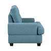 Stan 35 Inch Accent Chair Blue Tufted Polyester Soft Cushions Solid Wood By Casagear Home BM316031