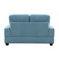 Stan 62 Inch Loveseat Blue Polyester Tufting Soft Cushions Solid Wood By Casagear Home BM316033