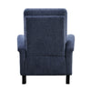 Iser 35 Inch Push Back Manual Recliner Chair Blue Chenille Solid Wood By Casagear Home BM316045