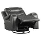 Paul 38 Inch Manual Swivel Glider Recliner Chair Gray Faux Leather By Casagear Home BM316052