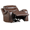 Paul 38 Inch Power Swivel Glider Recliner Chair USB Brown Faux Leather By Casagear Home BM316053