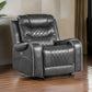 Paul 38 Inch Power Swivel Glider Recliner Chair, USB, Gray Faux Leather By Casagear Home