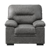 Gian 36 Inch Accent Chair Soft Dark Gray Microfiber Pillow Top Armrests By Casagear Home BM316062