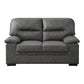 Gian 62 Inch Loveseat Plush Dark Gray Microfiber Pillow Top Armrests By Casagear Home BM316063