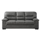 Gian 83 Inch Sofa Dark Gray Microfiber Pillow Top Armrests Solid Wood By Casagear Home BM316064