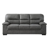 Gian 83 Inch Sofa Dark Gray Microfiber Pillow Top Armrests Solid Wood By Casagear Home BM316064