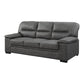 Gian 83 Inch Sofa Dark Gray Microfiber Pillow Top Armrests Solid Wood By Casagear Home BM316064