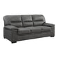 Gian 83 Inch Sofa Dark Gray Microfiber Pillow Top Armrests Solid Wood By Casagear Home BM316064