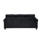 Daye 83 Inch Reversible Sofa Chaise Black Velvet Dark Brown Solid Wood By Casagear Home BM316065