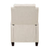 Isac 37 Inch Push Back Recliner Chair Beige Polyester Brown Solid Wood By Casagear Home BM316066