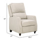 Isac 37 Inch Push Back Recliner Chair Beige Polyester Brown Solid Wood By Casagear Home BM316066