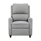 Isac 37 Inch Push Back Recliner Chair Gray Polyester Brown Solid Wood By Casagear Home BM316067