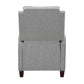 Isac 37 Inch Push Back Recliner Chair Gray Polyester Brown Solid Wood By Casagear Home BM316067