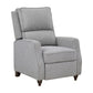 Isac 37 Inch Push Back Recliner Chair Gray Polyester Brown Solid Wood By Casagear Home BM316067