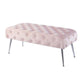 Rey 48 Inch Accent Bench Tufted Pink Velvet Upholstery Padded Seat Chrome By Casagear Home BM316069