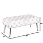 Rey 48 Inch Accent Bench Tufted Pink Velvet Upholstery Padded Seat Chrome By Casagear Home BM316069