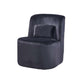 Suma 25 Inch Slipper Accent Chair with Pillow Black Velvet Upholstery By Casagear Home BM316070