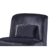 Suma 25 Inch Slipper Accent Chair with Pillow Black Velvet Upholstery By Casagear Home BM316070