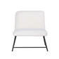 Ciao 26 Inch Accent Armless Chair Soft Ivory Teddy Upholstery Black Steel By Casagear Home BM316073