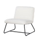 Ciao 26 Inch Accent Armless Chair Soft Ivory Teddy Upholstery Black Steel By Casagear Home BM316073