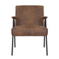 Kia 25 Inch Accent Armchair Plush Brown Palomino Upholstery Black Steel By Casagear Home BM316078