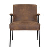 Kia 25 Inch Accent Armchair Plush Brown Palomino Upholstery Black Steel By Casagear Home BM316078