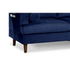 Ifo 84 Inch Sofa with Reversible Chaise Ottoman USB Navy Blue Velvet By Casagear Home BM316082