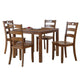 Diyo 5 Piece Dining Table Set Square Top Slatted Natural Brown Wood By Casagear Home BM316086