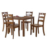 Diyo 5 Piece Counter Height Dining Table and Chairs Set Slatted Brown By Casagear Home BM316087