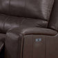 Elle 37 Inch Glider Chair Manual Recliner Cushioned Brown Faux Leather By Casagear Home BM316089