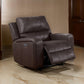 Elle 37 Inch Glider Chair Manual Recliner Cushioned Brown Faux Leather By Casagear Home BM316089