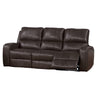 Elle 82 Inch Sofa Dual Manual Recliner Cushioned Seat Brown Real Leather By Casagear Home BM316093