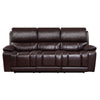 Noir 85 Inch Sofa Power Recliner Cushioned Seat Brown Real Leather By Casagear Home BM316101