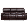 Noir 85 Inch Sofa Power Recliner Cushioned Seat Brown Real Leather By Casagear Home BM316101