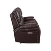 Noir 85 Inch Sofa Power Recliner Cushioned Seat Brown Real Leather By Casagear Home BM316101