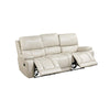 Noir 85 Inch Sofa Power Recliner Cushioned Seat White Real Leather By Casagear Home BM316102