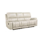 Noir 85 Inch Sofa Power Recliner Cushioned Seat White Real Leather By Casagear Home BM316102