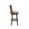 Gary 29 Inch Swivel Barstool Cushioned Seat and Open Back Cherry Brown By Casagear Home BM316104