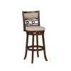 Gary 29 Inch Swivel Barstool, Cushioned Seat and Open Back, Cherry Brown By Casagear Home