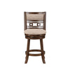 Gary 24 Inch Swivel Counter Stool Cushioned Seat Open Back Cherry Brown By Casagear Home BM316105