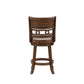 Gary 24 Inch Swivel Counter Stool Cushioned Seat Open Back Cherry Brown By Casagear Home BM316105