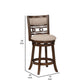 Gary 24 Inch Swivel Counter Stool Cushioned Seat Open Back Cherry Brown By Casagear Home BM316105