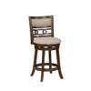 Gary 24 Inch Swivel Counter Stool, Cushioned Seat, Open Back, Cherry Brown By Casagear Home