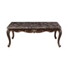 Cona 54 Inch Cocktail Coffee Table Carved Gold Accent Cherry Brown Gray By Casagear Home BM316106