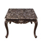 Cona 54 Inch Cocktail Coffee Table Carved Gold Accent Cherry Brown Gray By Casagear Home BM316106