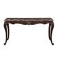 Cona 58 Inch Console Table Carved Gold Accents Cherry Brown Gray White By Casagear Home BM316108