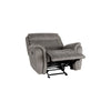 Folu 41 Inch Glider Chair Manual Recliner Cushioned Gray Faux Leather By Casagear Home BM316109