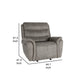 Folu 41 Inch Glider Chair Manual Recliner Cushioned Gray Faux Leather By Casagear Home BM316109